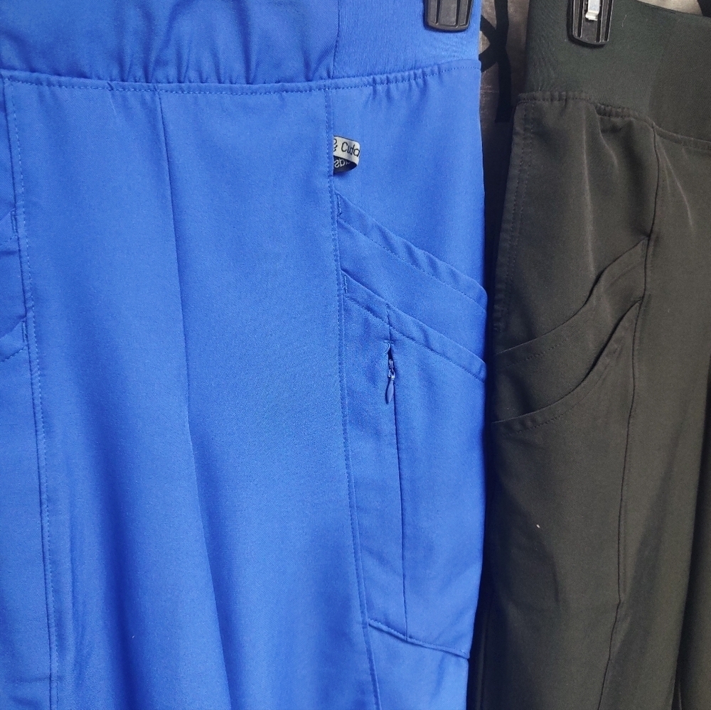 TWO Cuddle Duds Climate Right XS Blue and Black Scrubs Jogger Pants - Picture 5 of 12